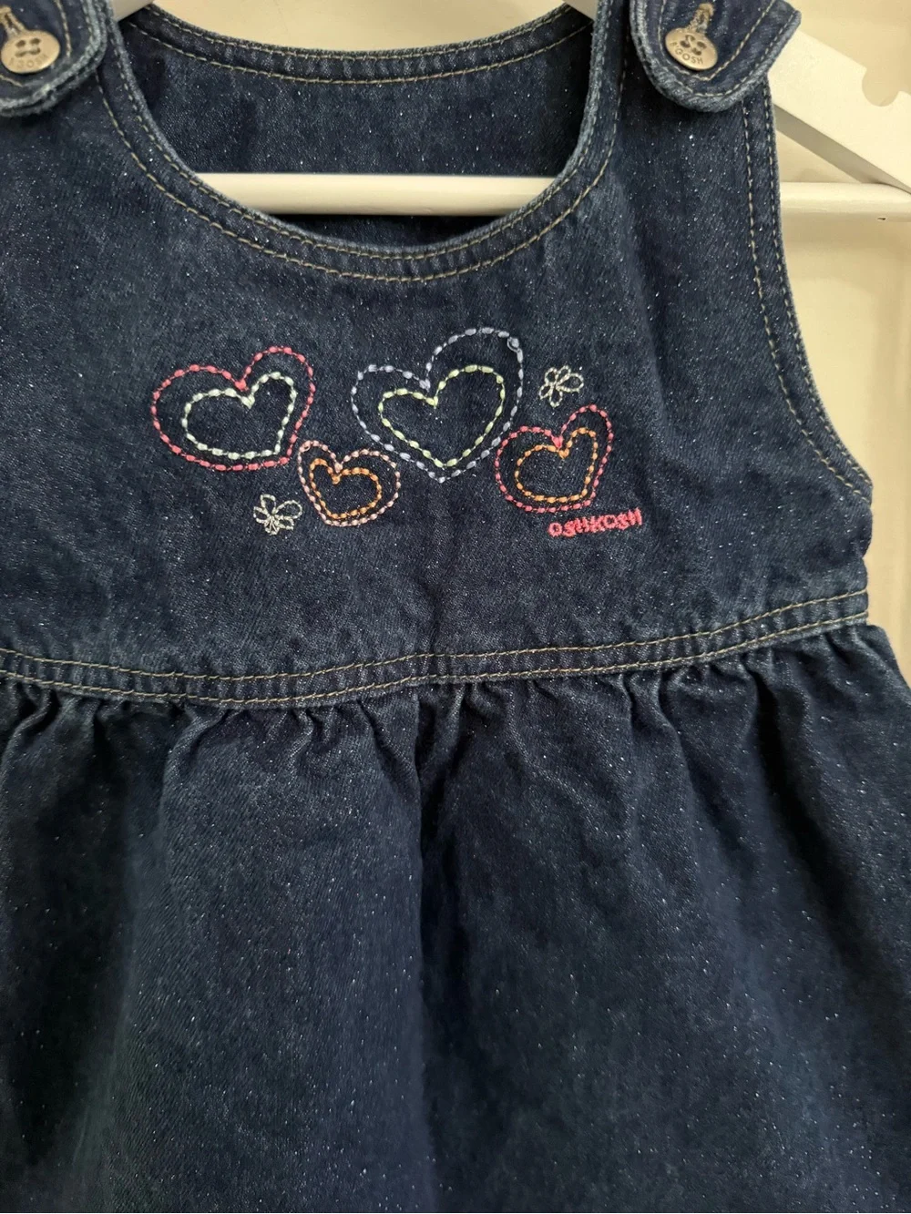Y2K - 18m Oshkosh denim sparkly dress